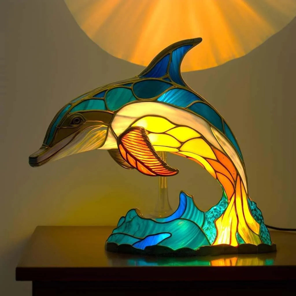 Kolorowa Lampa Stołowa Nocna z Motywem Zwierząt Dekoracyjny Akcent