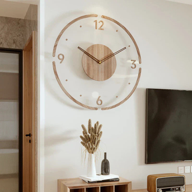Zegar ścienny drewniany naturalny styl nordycki minimalistyczny