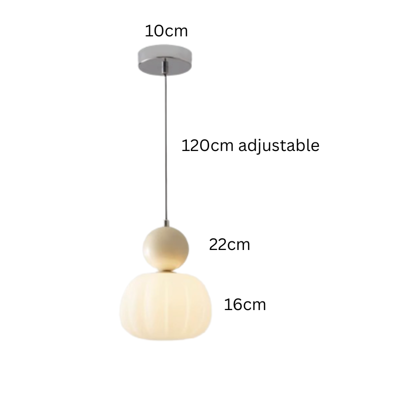 Elegancka Lampa Wisząca w Stylu Art Deco Kremowy Klosz Sufitowy