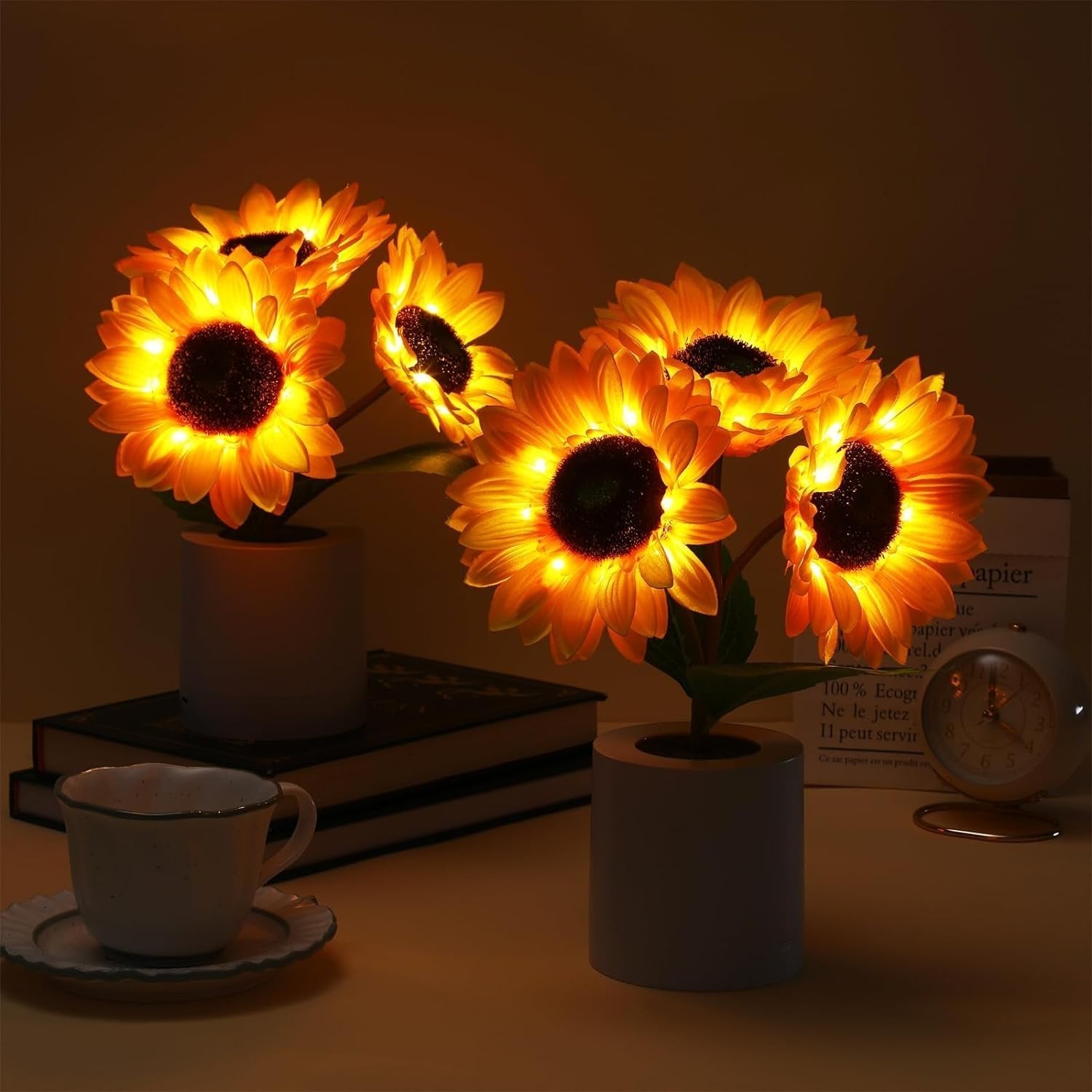 Elegancka Lampa Słonecznikowa LED Dekoracja