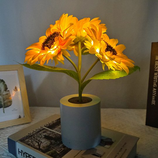 Elegancka Lampa Słonecznikowa LED Dekoracja