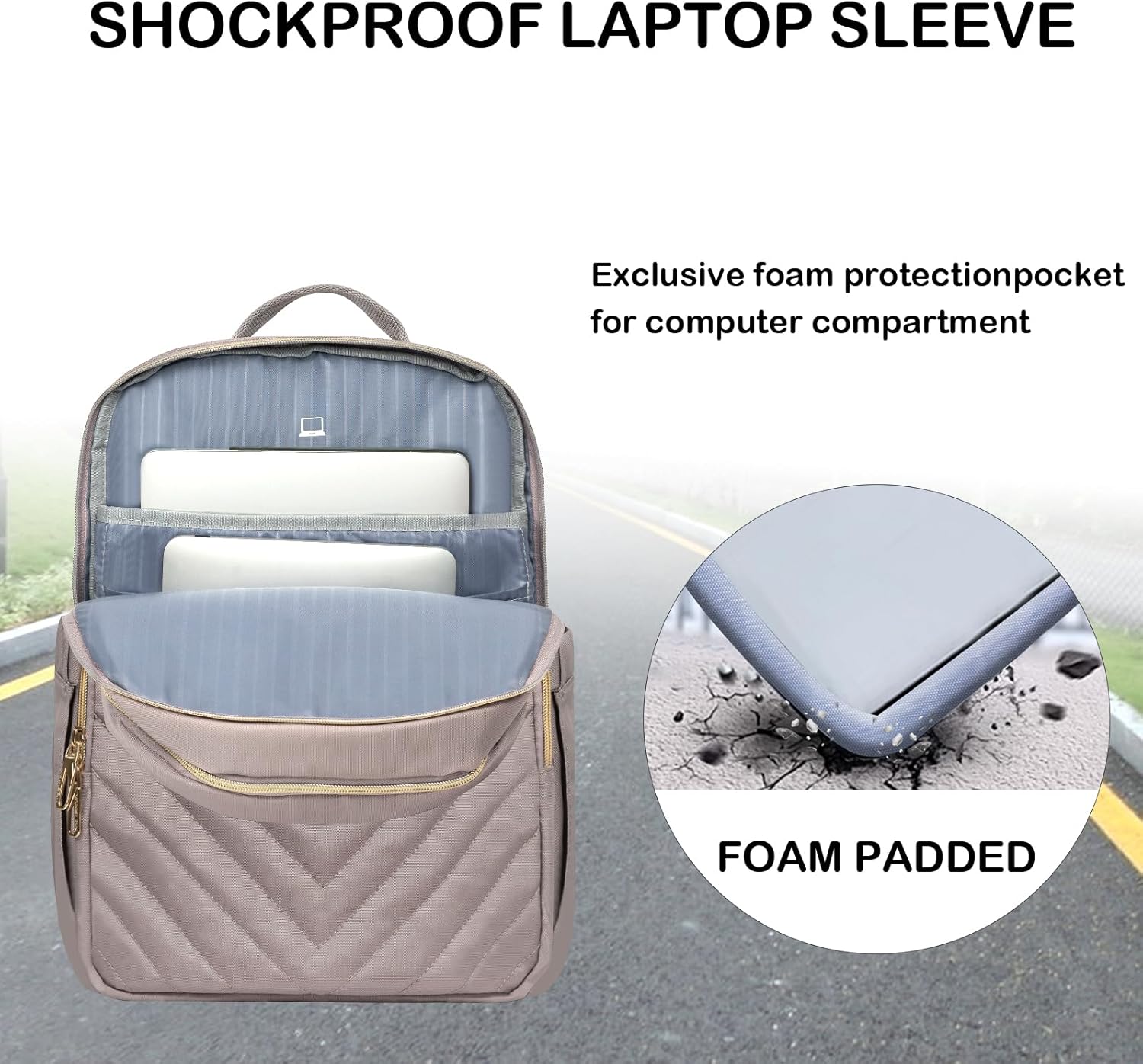 Nowoczesny wodoodporny plecak na laptopa z ładowaniem USB, 15,6 cala