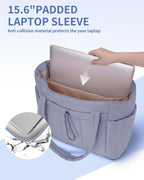 Elegancka tote torba na co dzień z przegrodą na kubek i bezpieczną przegrodą na laptopa