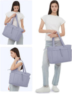 Elegancka tote torba na co dzień z przegrodą na kubek i bezpieczną przegrodą na laptopa