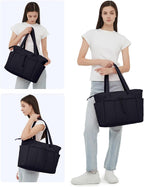 Elegancka tote torba na co dzień z przegrodą na kubek i bezpieczną przegrodą na laptopa