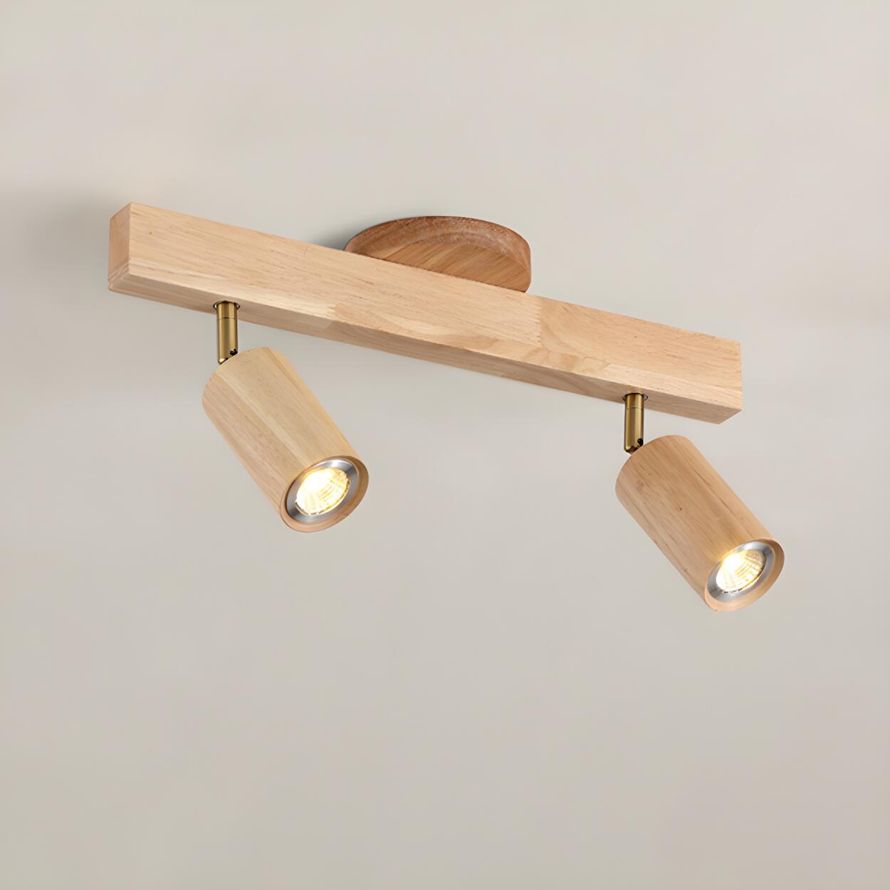 Regulowana Drewniana Lampa Sufitowa Listwa Reflektorów