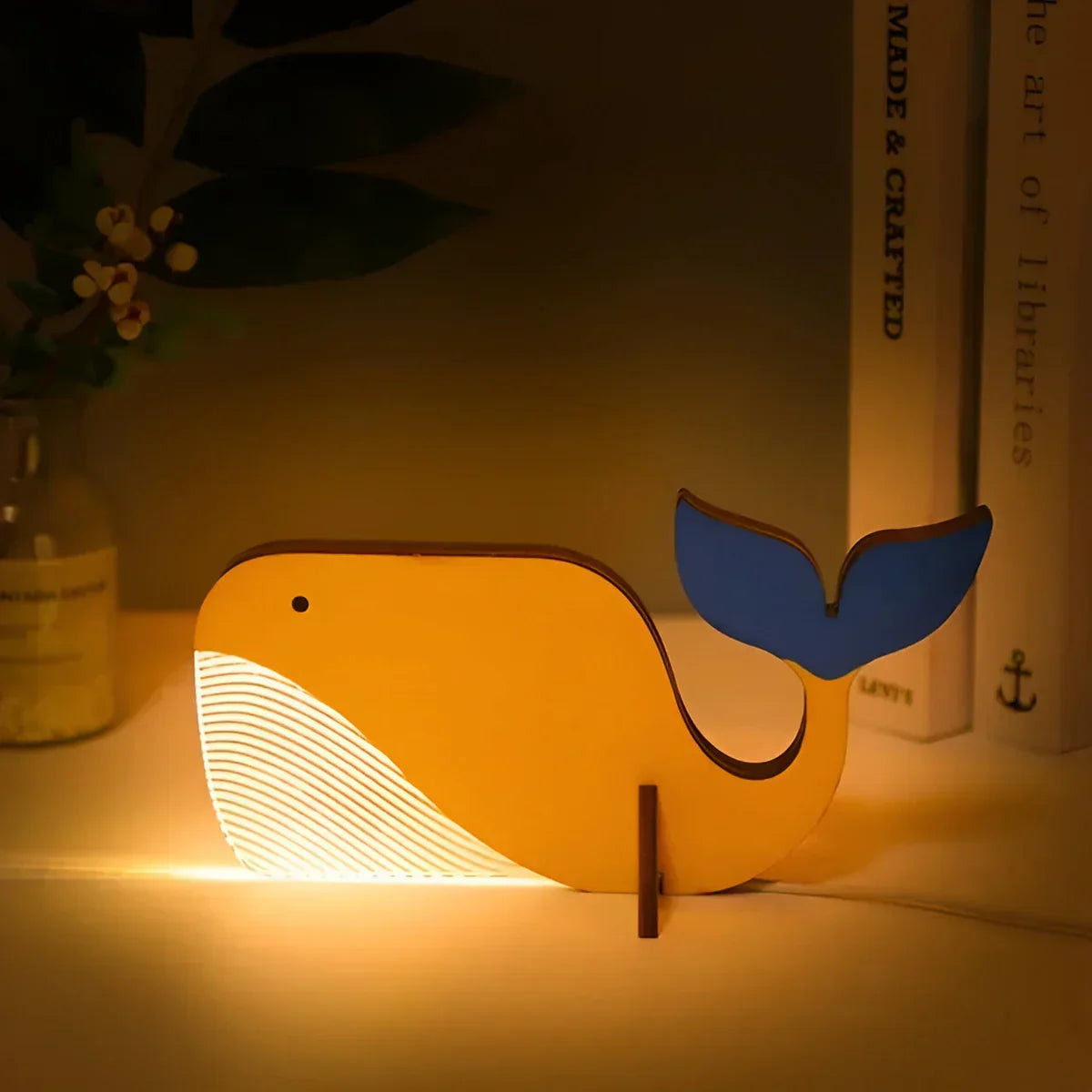 Ozdobna drewniana lampka nocna dla dzieci